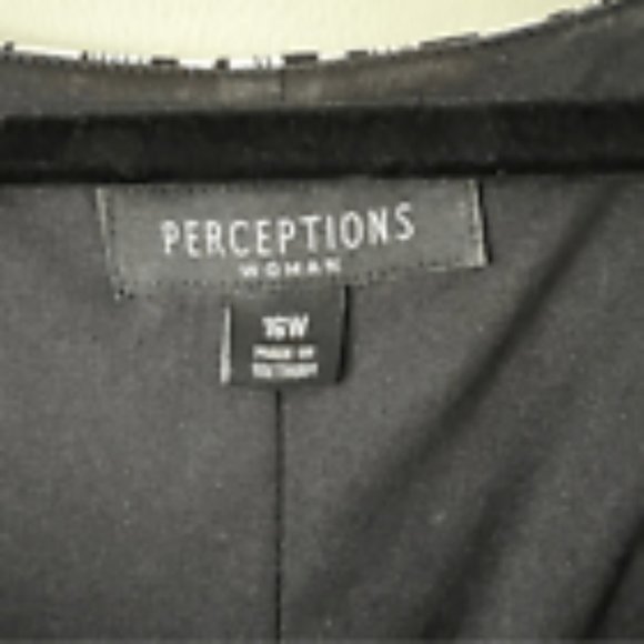 Women's Dress sz. 16W~ Perceptions Black White Sleeveless Stretch Midi Dress .. - Picture 3 of 6